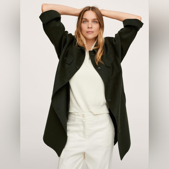 MANGO Wool Blend Overshirt - Picture 5 of 6